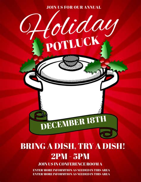 free holiday potluck invitation template